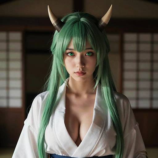 Cinematic Oni Samurai in Kimono