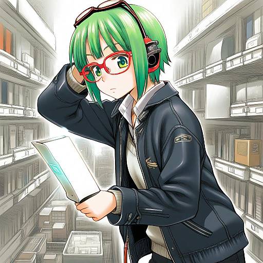 Illustration of Gumiya, vocaloid in the style of Ebifly