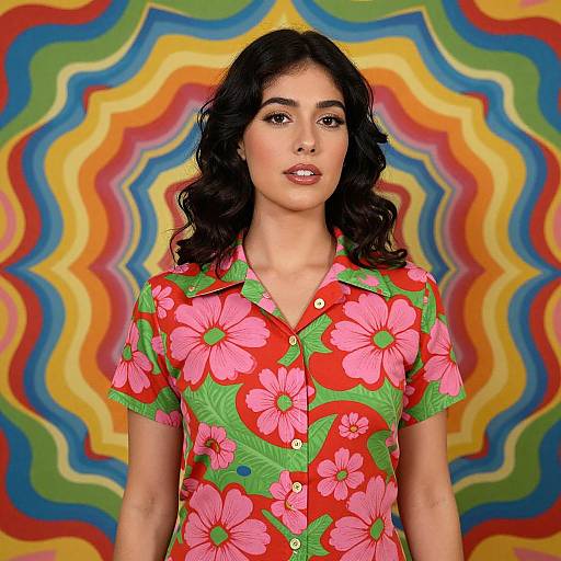 1970s Psychedelic Floral Shirt