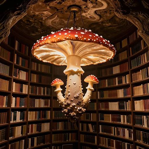 Enchanted Subterranean Library Scene