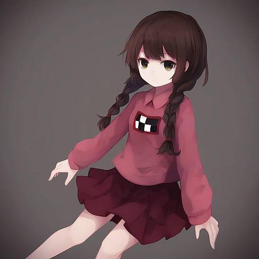 Illustration of Monoe, yume nikki in the style of Makihitsuji