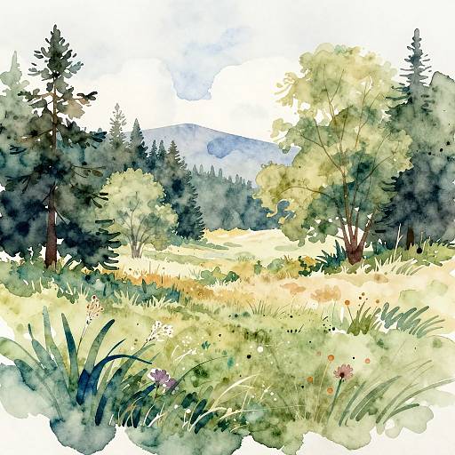 Watercolor Nature Landscape Transformation