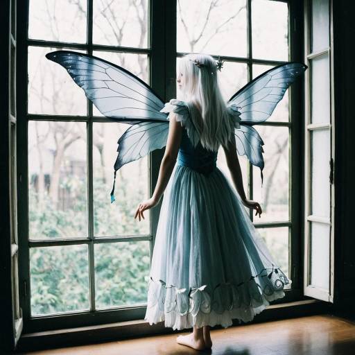 Enchanting Fairy in a Long Dress
