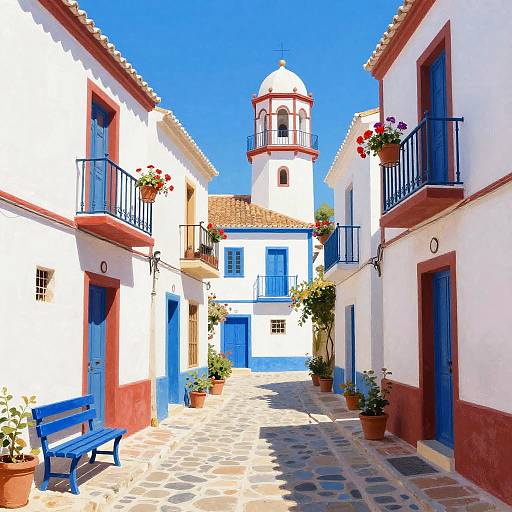 Vibrant Mediterranean Street Scene