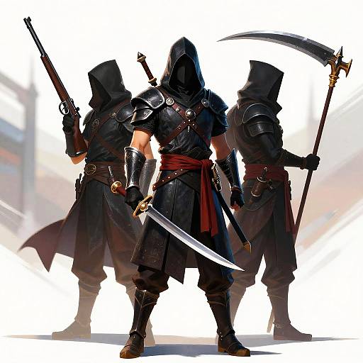 Hooded Warriors Armed and Ready