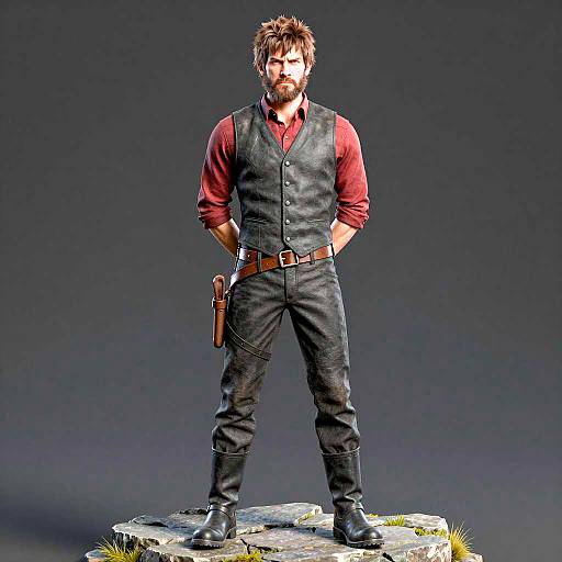 Intense CGI Character Illustration on Stone