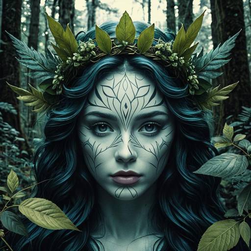 Mythical Forest Nymph with Leaf Crown Mythical Forest Nymph with Leaf Crown