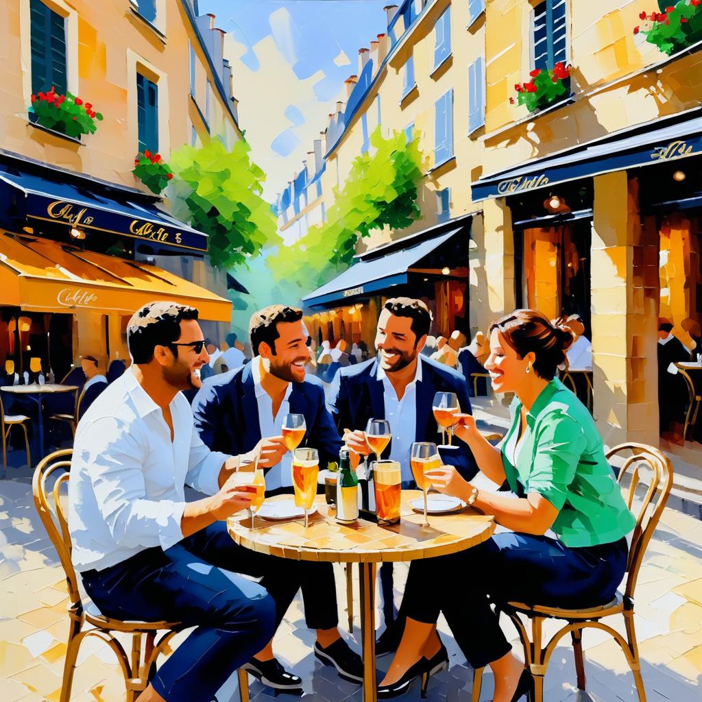 Vibrant Friends at Paris Café Painting