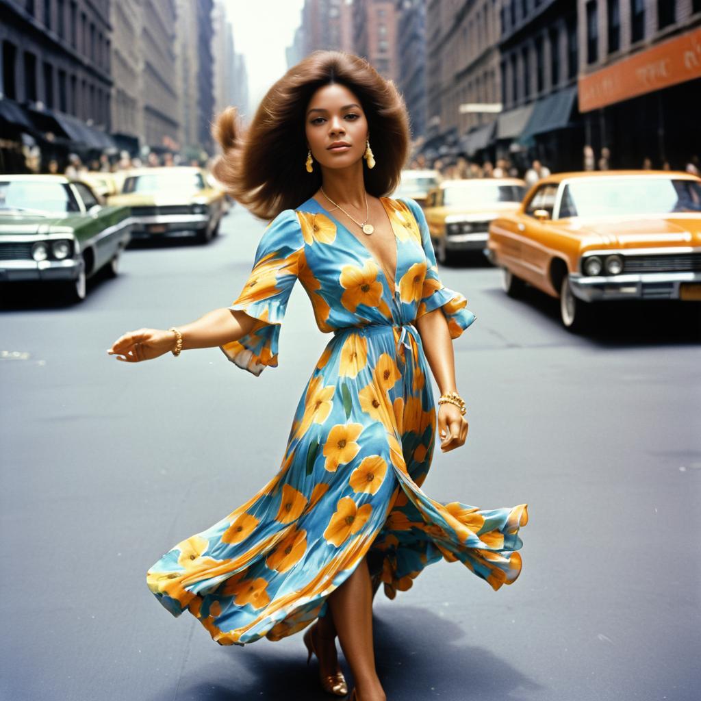 Stylish 1970s Woman Dancing in NYC