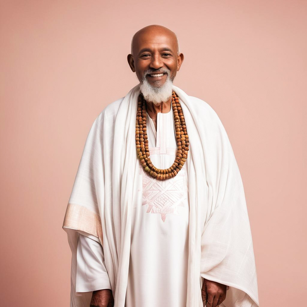 Elderly Ethiopian Man in Traditional Attire