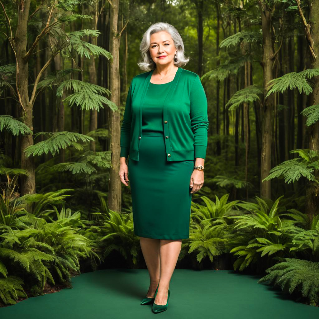 Elegant Middle-Aged Woman in Nature Tones