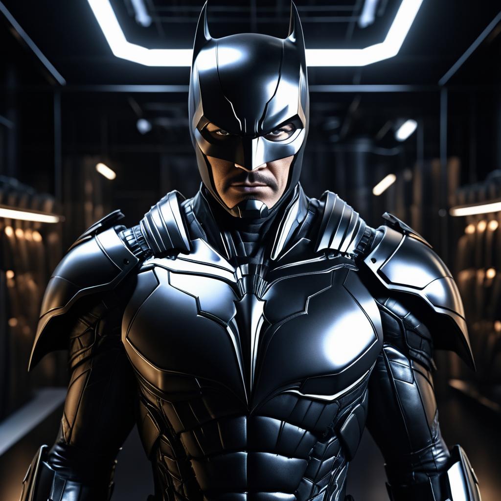 Hyperrealistic Fusion of Batman and Iron Man