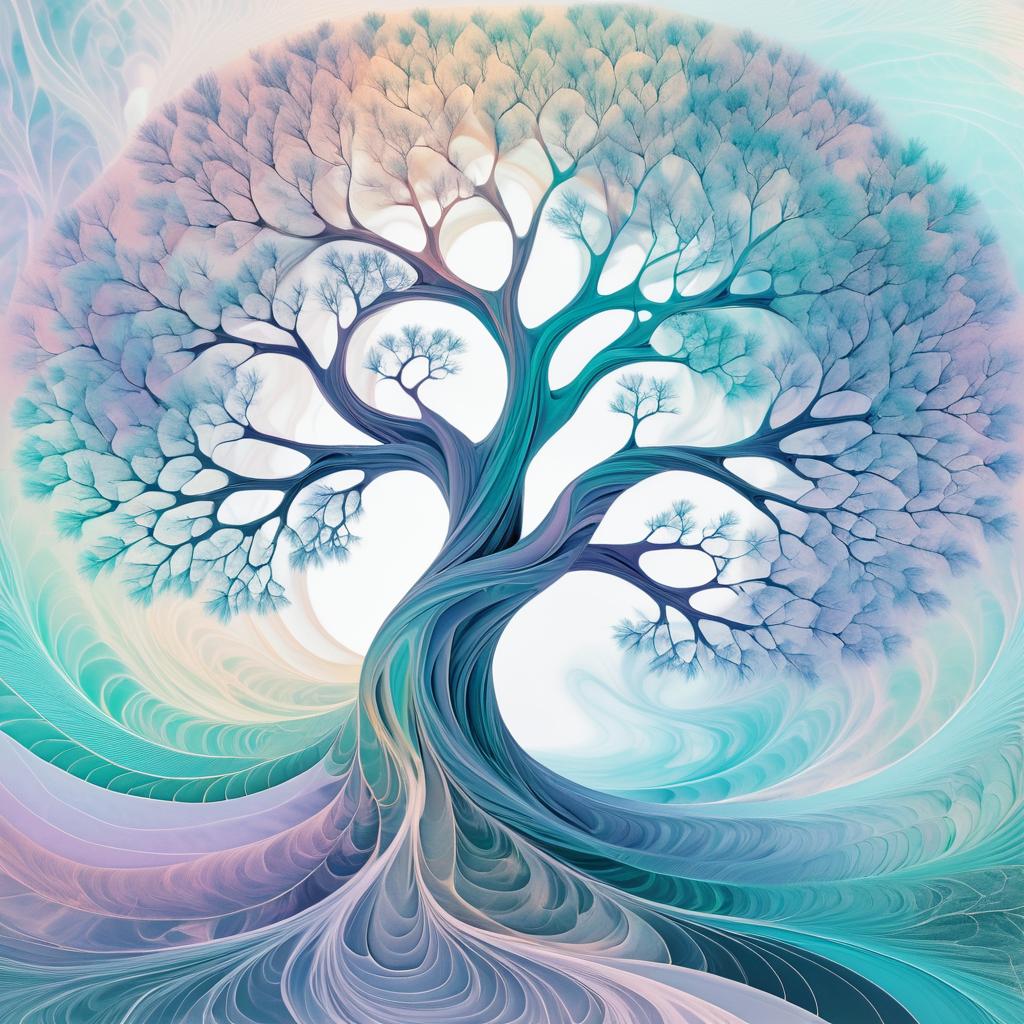 Pastel X-Ray Art of an Ancient Tree