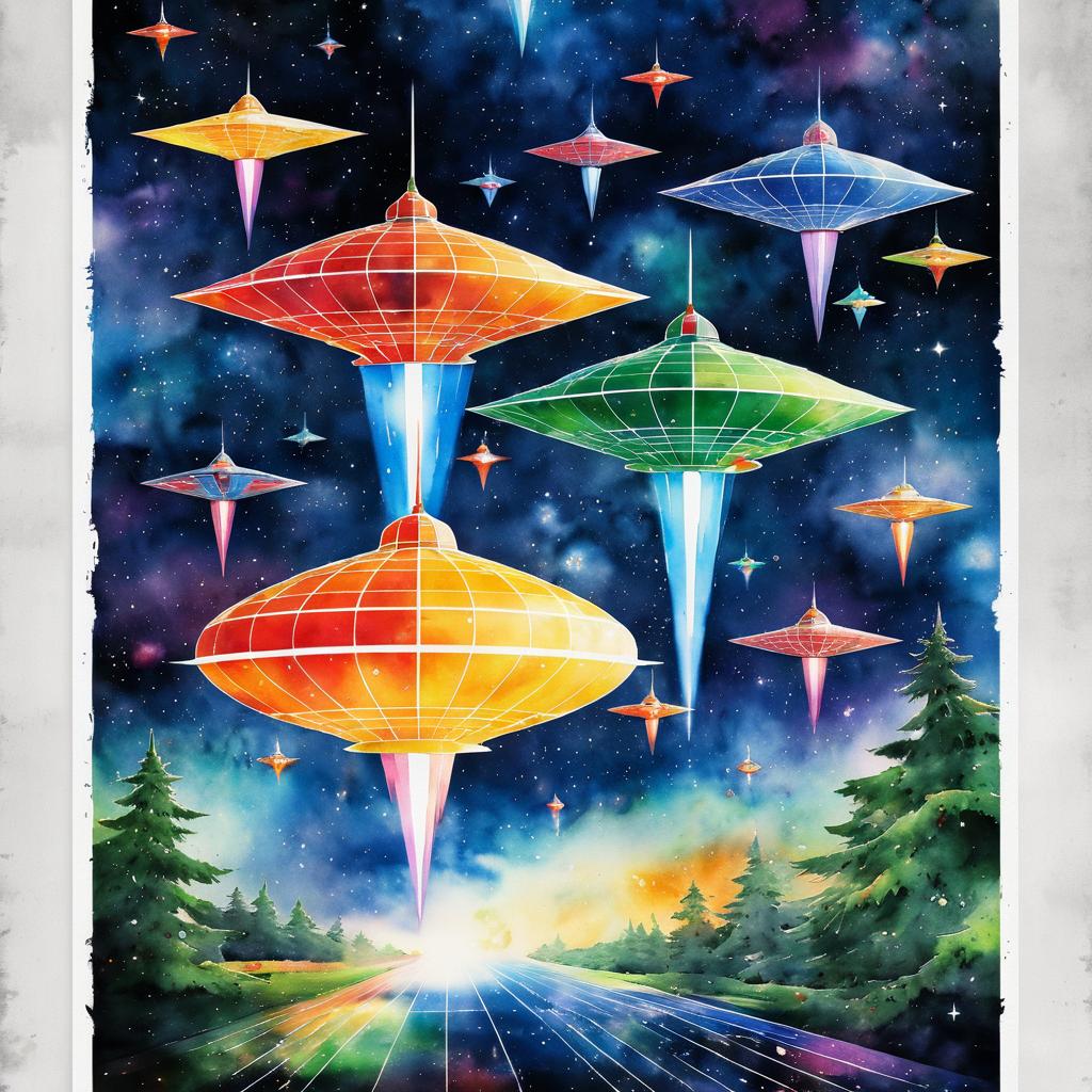 Watercolor Vintage Galaga Movie Poster Art