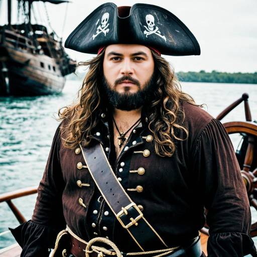 Plus Size Pirate Standing on Ship