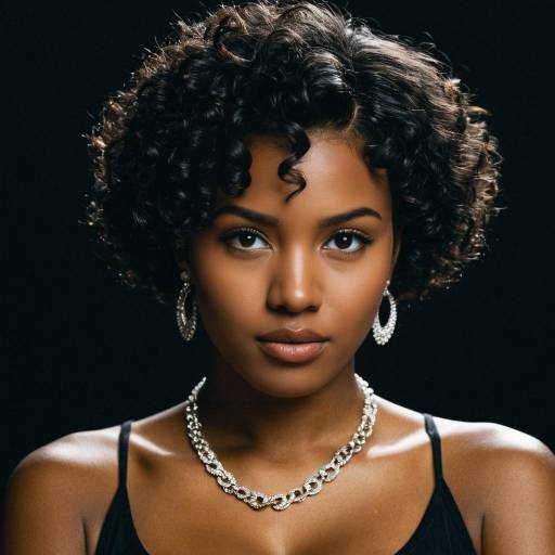 Realistic Portrait of a Dark-Skinned Woman
