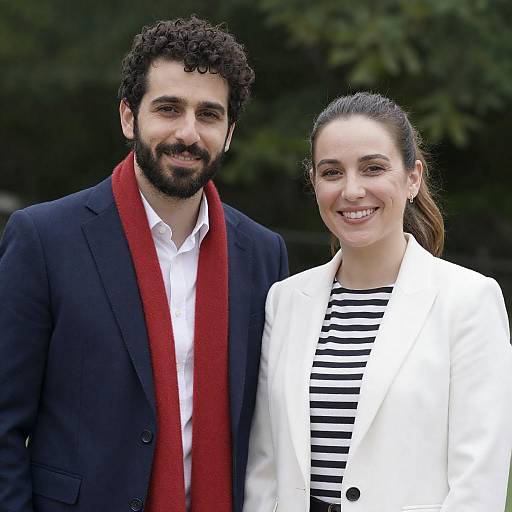 Smiling Man and Woman Outdoors