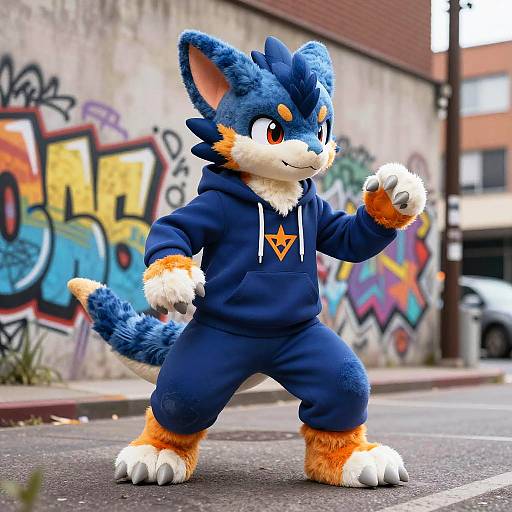Urban Velociraptor Fursona Action Pose