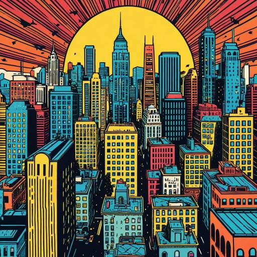 Vibrant Kid-Friendly City Skyline Illustration Vibrant Kid-Friendly City Skyline Illustration