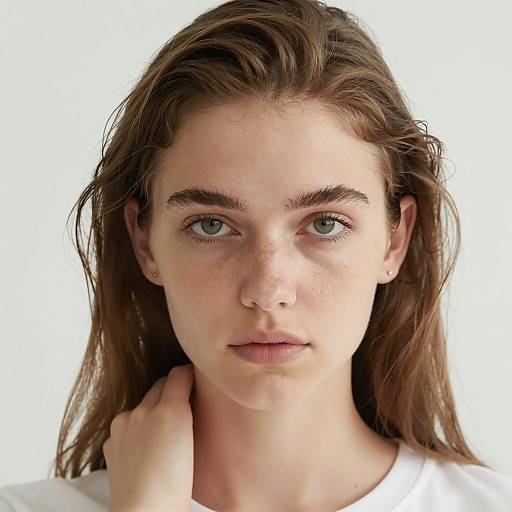 Intense Close-Up of a Young Woman