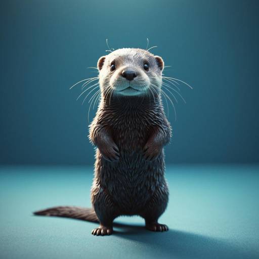 Cute Standing Otter 3D Render