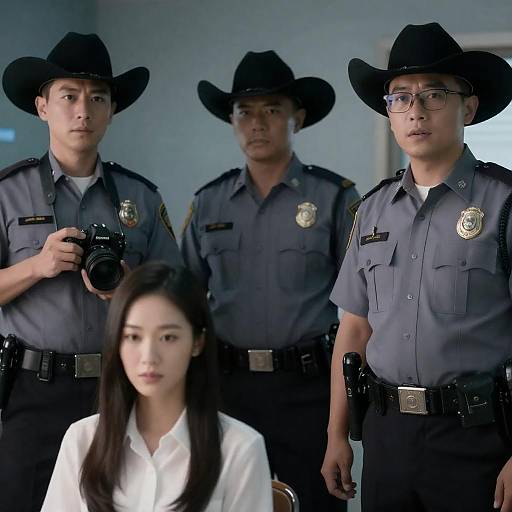 Mystery Among Police in Dim Light