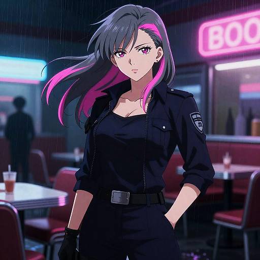 Neo-Noir Ecchi Detective in Neon Rain