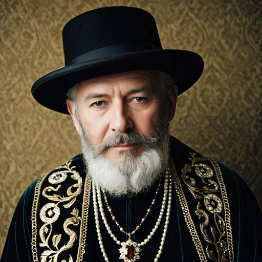 Elderly Man in Ornate Traditional Attire