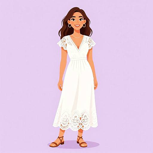 Bohemian Chic Woman in Lace Dress