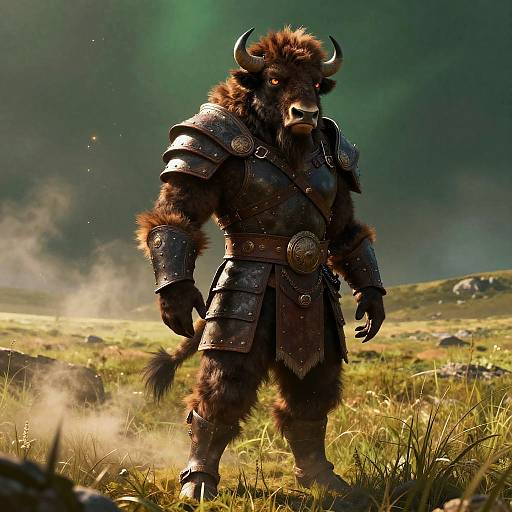 Epic Male Bison Furry Warrior