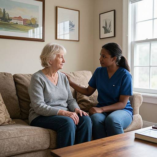 Support Worker Visits Senior at Home