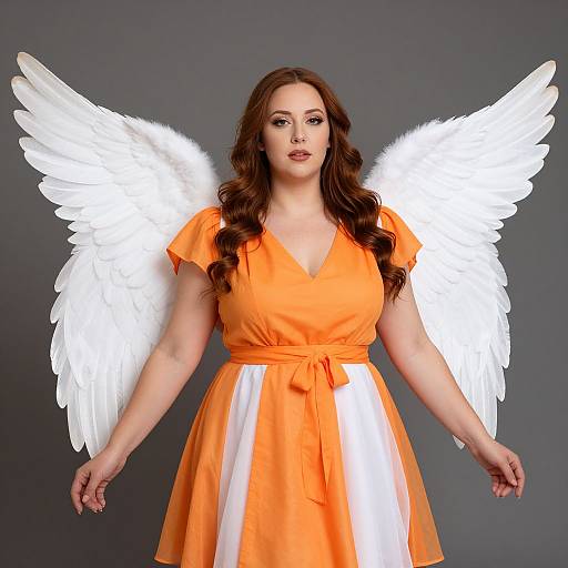 Angel Woman with Cupid Wings