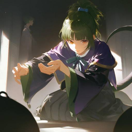 Illustration of Adagumo no saragimaru, len'en in the style of Dino (dinoartforame)