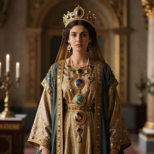 Byzantine Empress in Cloisonné Regalia