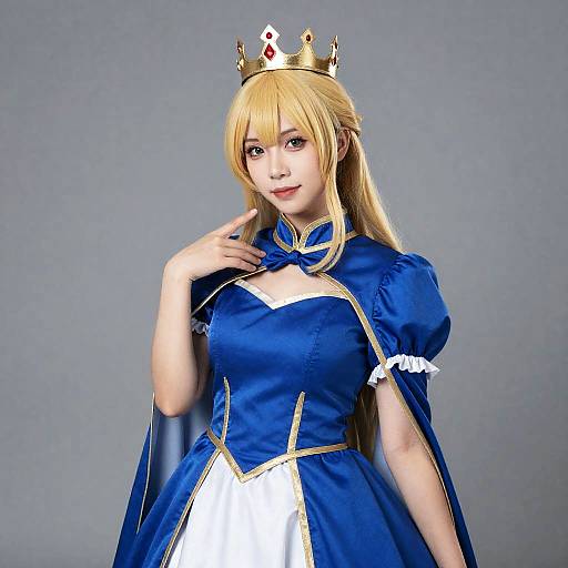 Regal Woman in Blue Cosplay