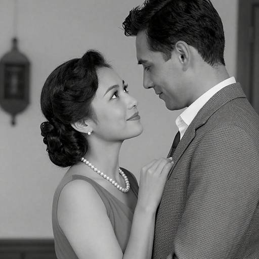 Intimate Black-and-White Embrace Portrait