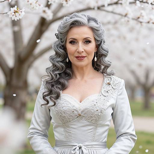 Elegant Mature Bride in Vintage Garden