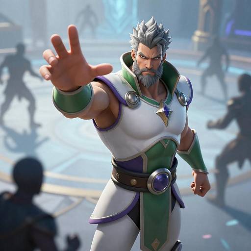 Muscular Hero in Icy Arena Artwork