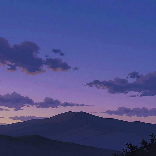 Anime Twilight Skybox with Mountains