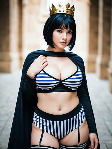 Lifestyle costume photo of Ancient princess menace. Cosplay clothes