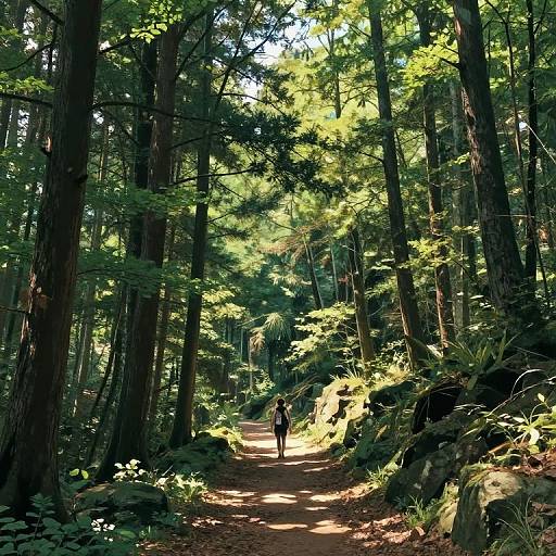 Serene Ghibli-Style Forest Walk