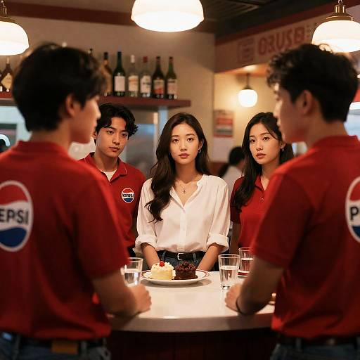 Warm Diner Atmosphere with Engaged Guests