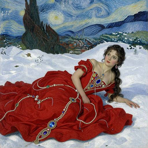 Elegant Woman in Winter Wonderland