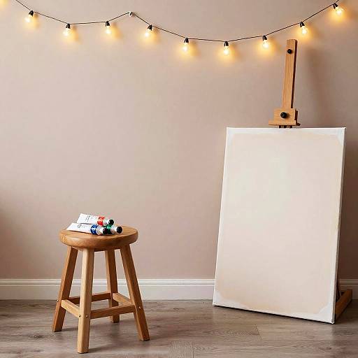 Cozy Pastel Art Studio Interior