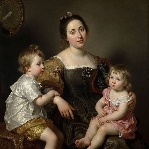 Baroque Family Portrait with Dramatic Lighting