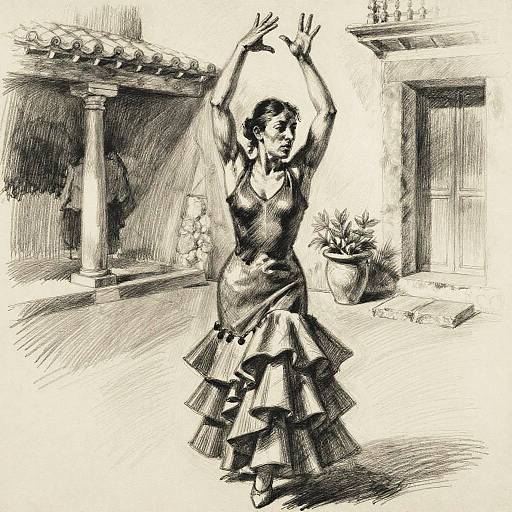 Edgar Degas Style Flamenco Sketch