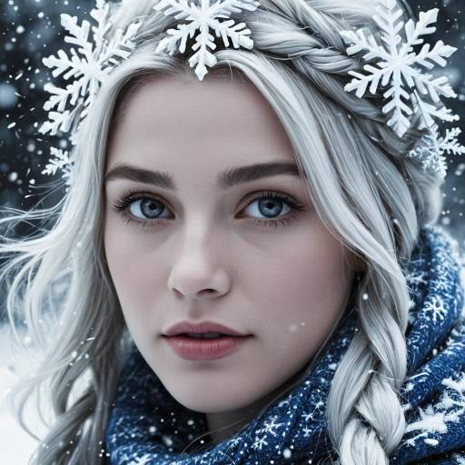 Winter Fantasy Woman with Snowflake Hair Winter Fantasy Woman with Snowflake Hair