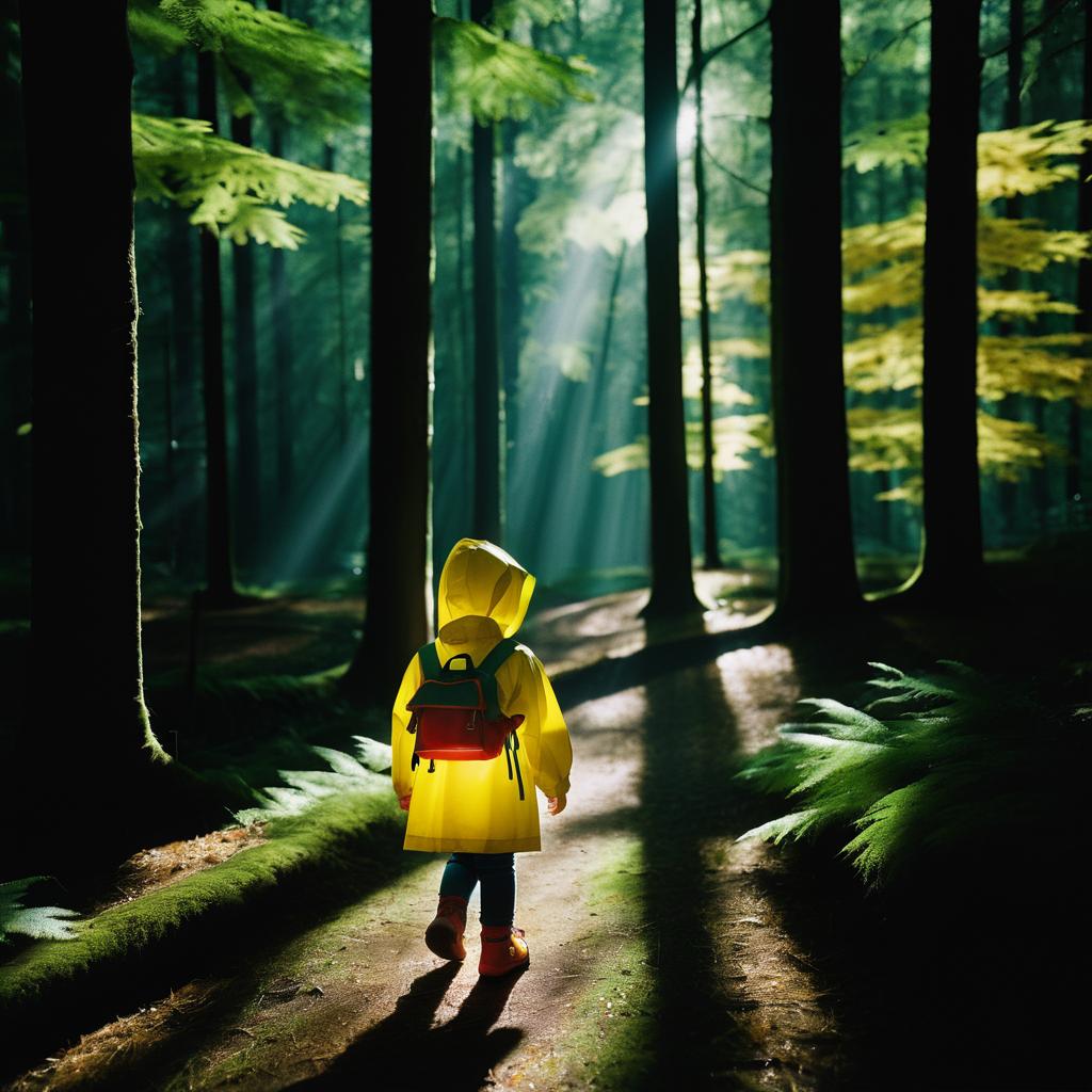 Curious Child in Dappled Woodland Light