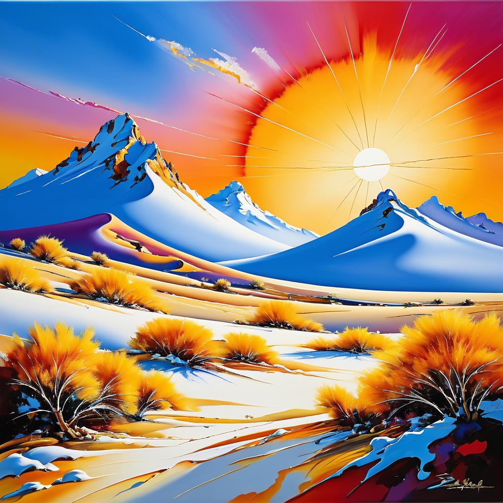 Vibrant Surrealism: Dali-Inspired Desert Art