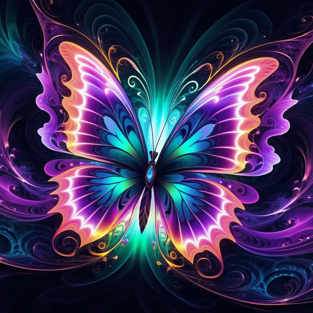 Enchanted Butterfly Amid Ethereal Swirls